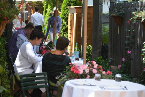 Kris Jenner and Scott Disick at Sant Ambroeus.