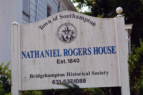 Sign for the Nathaniel Rogers House in Bridgehampton