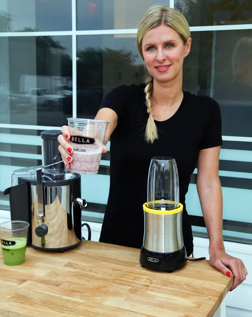 Nicky Hilton enjoys a Bella Berry Smoothie at SoulCycle in Water Mill