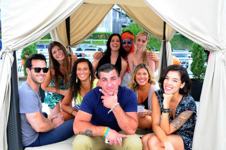 Evan Golub, Melanie Norian, Claudia Sokolowski, Ryan Holly, Meredith Werner, Adrian Winn, Kristin Kelly and Ariana Johnston at Sound Waves at the Beach, Gurney's Montauk