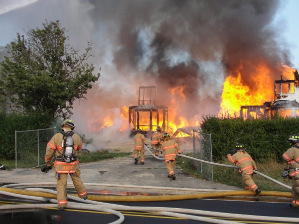 Fire destroys Seven Ponds Lane home in Water Mill. Photo credit: Courtesy Southampton Fire Department