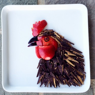 Rooster food art by Harley Langberg