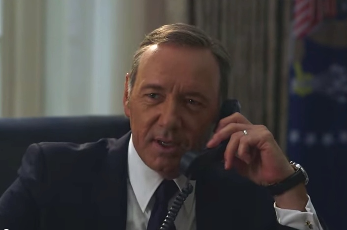 kevin spacey as frank underwood calls hillary clinton