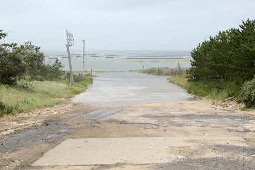 Dolphin Beach flooded in East Quogue on Wednesday