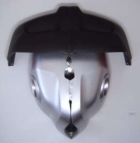 Christine Lidrbauch                                             ʻBlack and Silverʼ 2012                                     plastic car bumpers, aluminum, automotive paint   