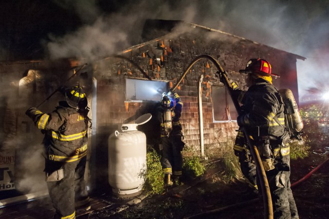 Fire gutted the house at 787 Accabonac Road on September 13.