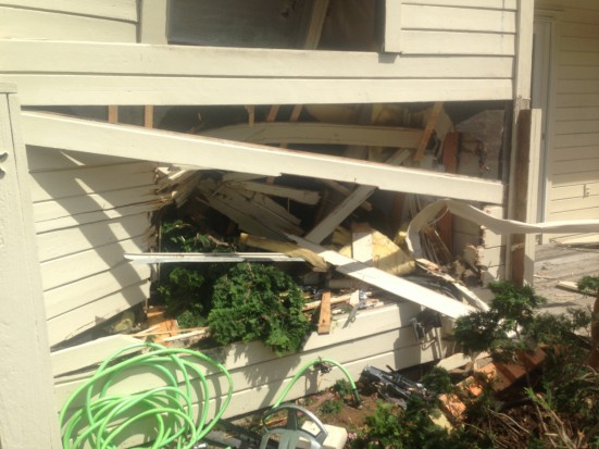 The damage to the residence.