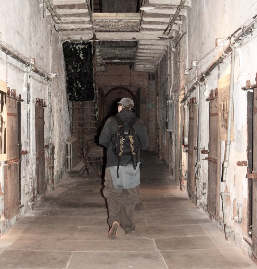 Walking alone at Eastern State Penitentiary