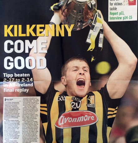 Hurling Champs in the Irish Sunday Times Newspaper