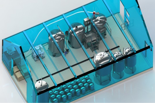 A rendering of the Montauk Brewing Company on-site brewery.