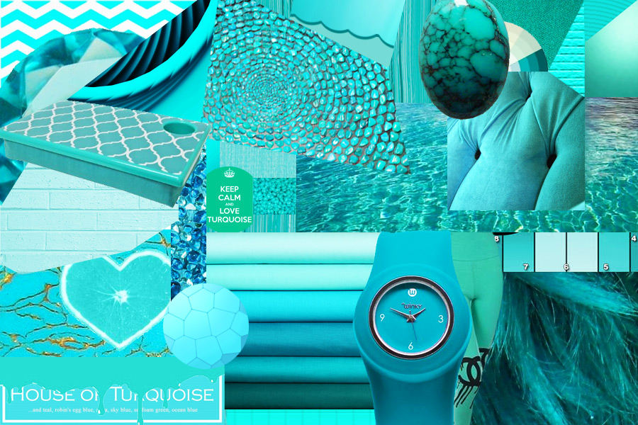 A soothing aqua collage, as Amy's spell suggests