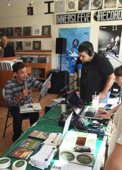 Jimmy Fallon and WEHM's Anthony. Photo credit: Jaime Emerson