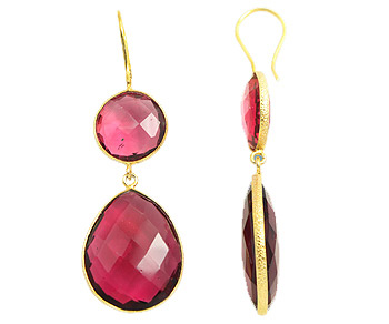 Gemstone Double Drop Earrings from The Bride's Maids Shop