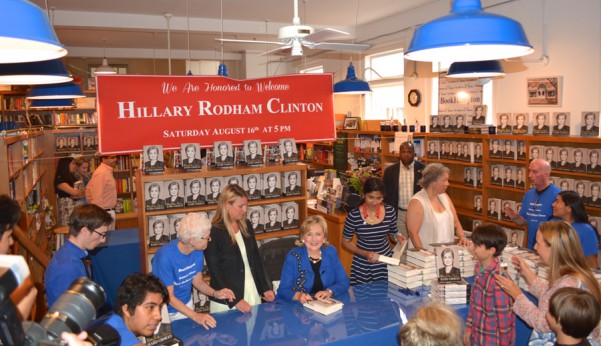 Hillary Clinton signs Hard Choices at BookHampton in East Hampton on August 16, 2014. Photo credit: Brendan J. O'Reilly
