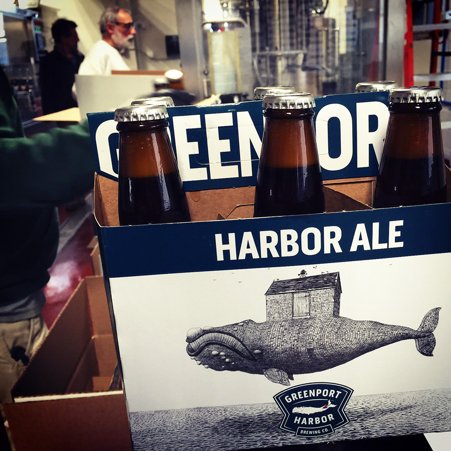 Greenport Harbor's new Harbor Ale with label by Scott Bluedorn