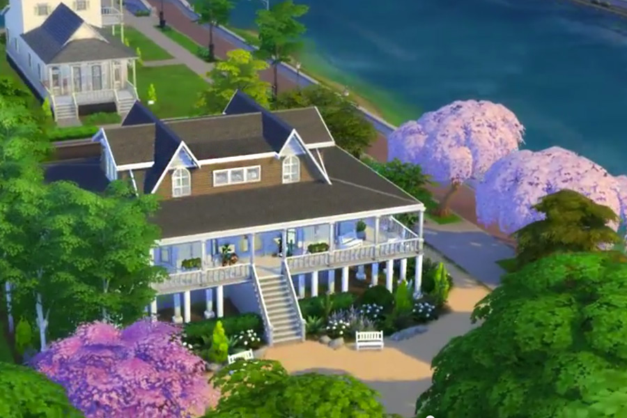 Emily Thorne's Hamptons Beach House from Revenge on The Sims 4, By BSimBuilder