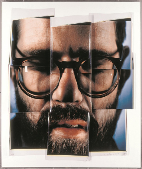 Chuck Close (American, born 1940). Self-Portrait/Composite/Nine Parts, 1979, Nine color Polaroid mounted on canvas, 82 x 68 in. Whitney Museum of American Art, New York, Gift of Barbara and Eugene Schwartz.