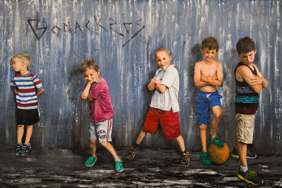 Richard Mothes' complete Dan's Papers cover painting, "Bonackers."