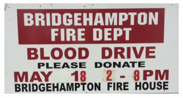 bridgehampton fire department blood drive may 18
