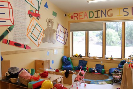Lead teacher Mary Defreese shared her classroom with visitors after the ribbon cutting ceremony.
