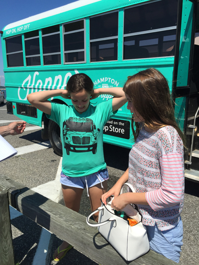 Heidi Bucking, sporting a Hampton Hopper shirt, and Lulu DiPaolo.