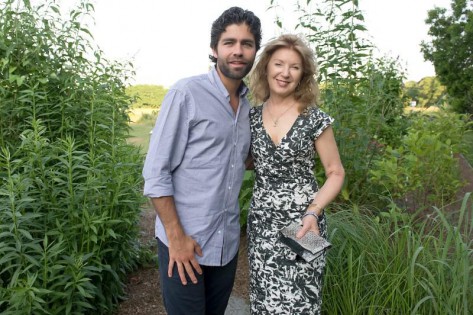 This year's SoFo Summer Gala honorees Adrian Grenier and April Gornik in the butterfly garden.