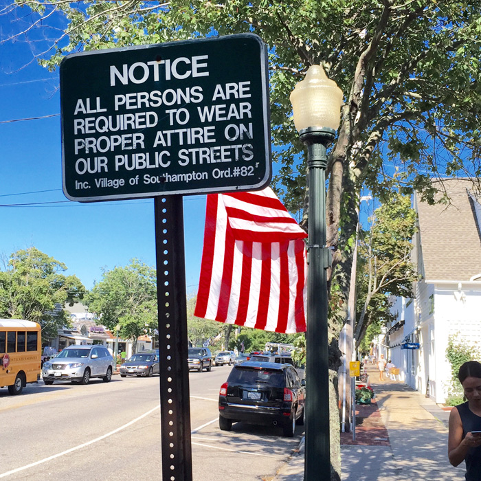 Proper attire is required in Southampton Village