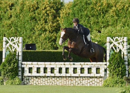 Samantha Karp rode Zentina B to win the $2,500 Marshall & Sterling Children's, 15-17, Hunter Classic at the Hampton Classic.