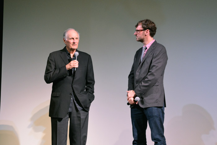 Alan Alda and David Nugent on the Guild Hall stage take questions after Bridge of Spies.  Photo credit: Brendan J. O'Reilly