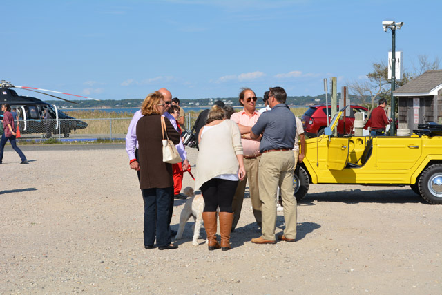 Matthew McConaughey meets Southampton Village Mayor Mark Epley, Village Administrator Steve Funsch and others. Photo credit: Brendan J. O'Reilly