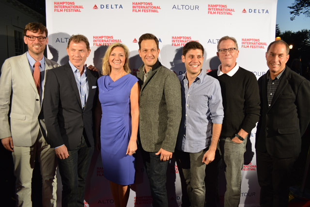 HIFF artistic director David Nugent, Bobby Flay, HIFF executive director Anne Chaisson, Josh Charles, Michael H. Weber, Marshall Fine and HIFF Chairman Stuart Match Suna. Photo credit: Brendan J. O'Reilly
