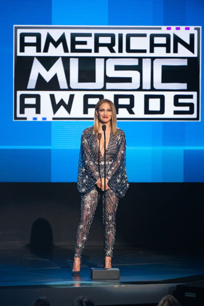 Jennifer Lopez hosts the American Music Awards.