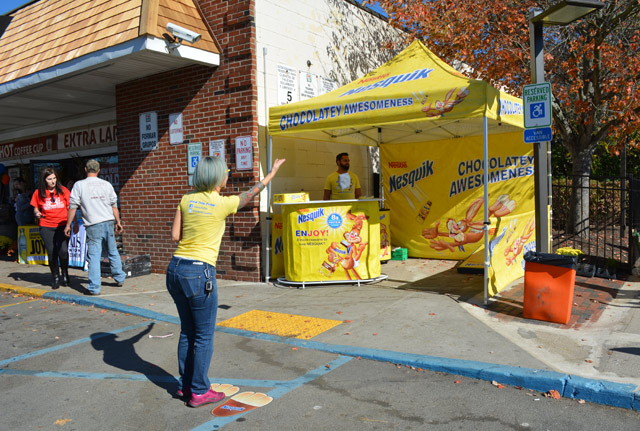 Nesquik brought the Quik Bunny and a game of cornhole.