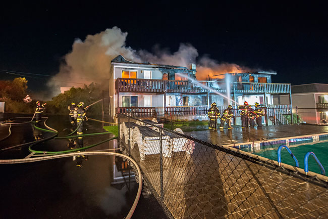 A Friday, October 30, 2015 fire at Hartman's Briney Breezes Motel in Montauk.