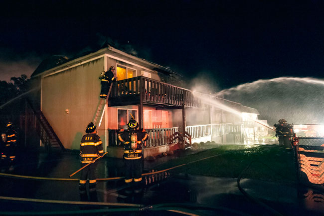 A Friday, October 30, 2015 fire at Hartman's Briney Breezes Motel in Montauk.