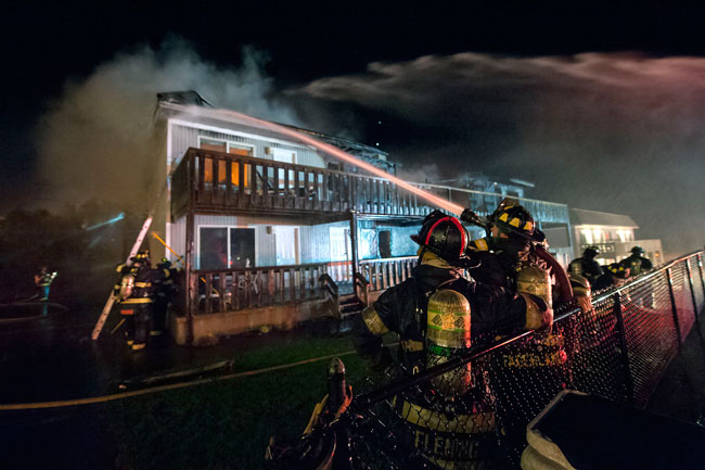 A Friday, October 30, 2015 fire at Hartman's Briney Breezes Motel in Montauk.