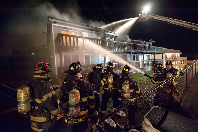 A Friday, October 30, 2015 fire at Hartman's Briney Breezes Motel in Montauk.
