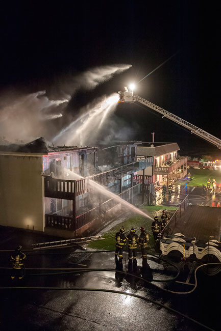A Friday, October 30, 2015 fire at Hartman's Briney Breezes Motel in Montauk.
