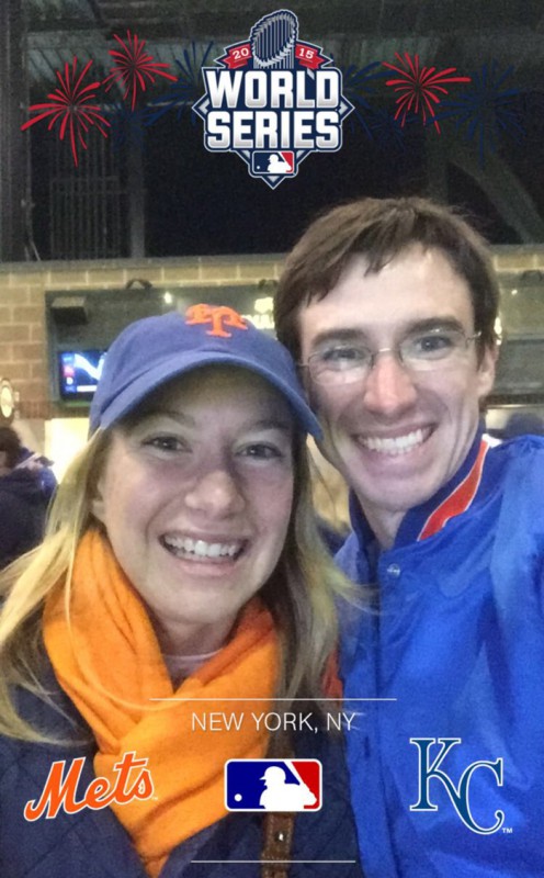 Kelly and Sean Laffey take a Mets World Series selfie