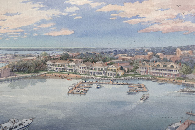 Greystone's proposed Sag Harbor condos. Michael McCann for Robert A.M. Stern Architects.