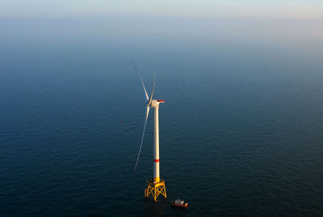 An example of a wind turbine similar to those proposed for Deepwater ONE.