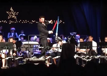 Star Wars appeared at the Montauk School Christmas Concert