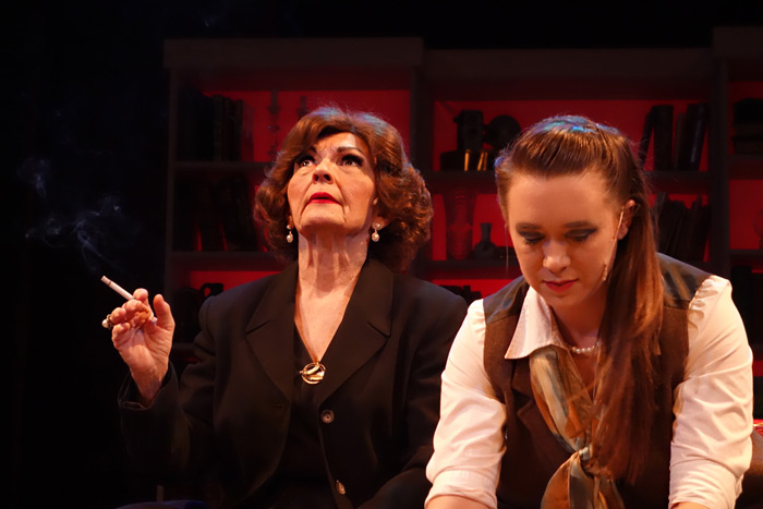 Marci Bing as Bette Davis and Elizabeth Ann Castrogiovanni as Liz Fuller