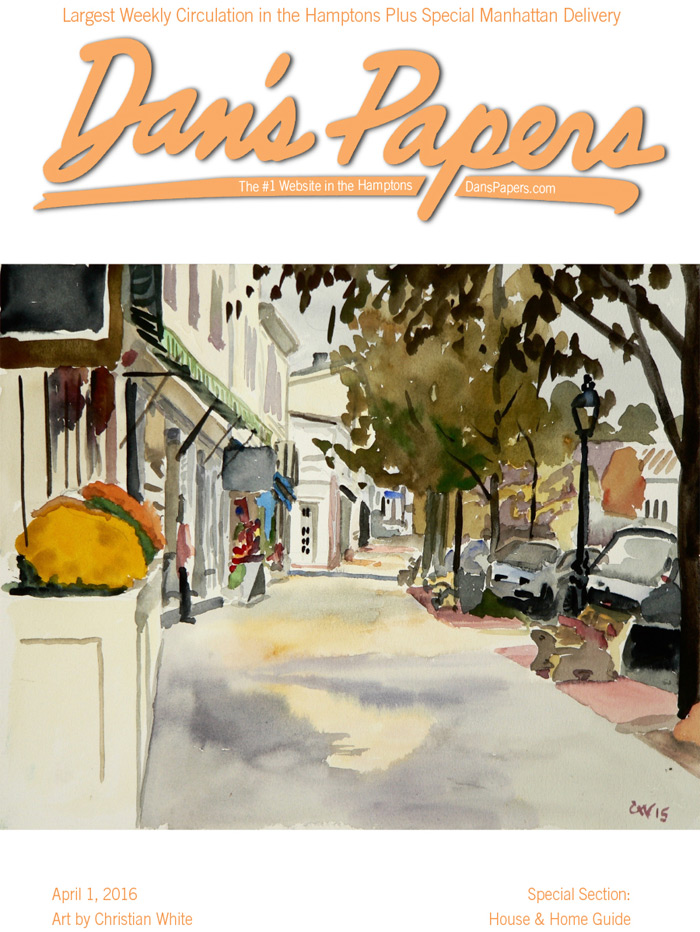 Dan's Papers cover art, "Sag Harbor Main Street," by Christian White
