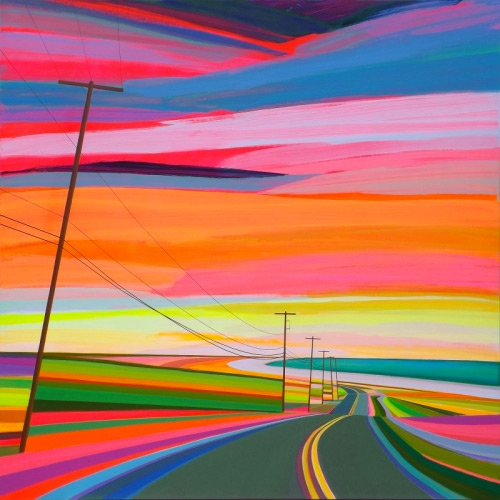 "Sunset on Old Montauk Highway" by Grant Haffner, Art Courtesy Damien Roman Fine Art