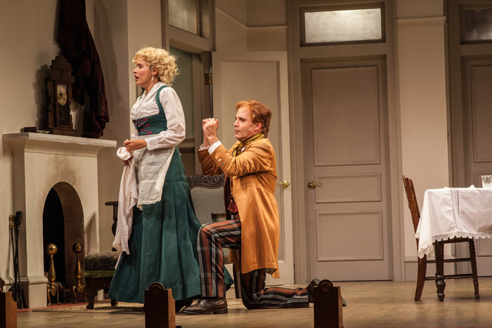 Marianna McClellan and Daniel Passer in "The Underpants"