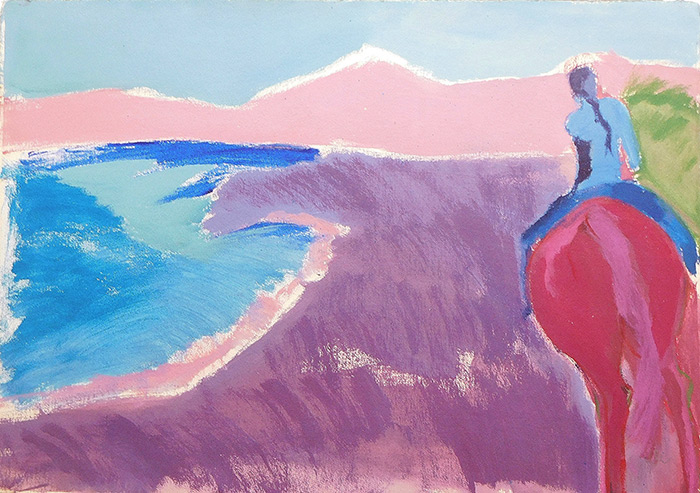 "Walking the Dunes Montauk" by Hariette Joffe at Lawrence Fine Art