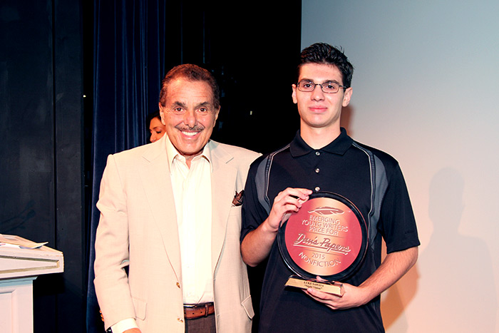 Luke Sawaya wins the 2015 Emerging Young Writers Prize for Nonfiction