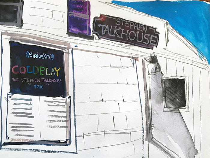 The windows at Talkhouse were blacked out for Coldplay