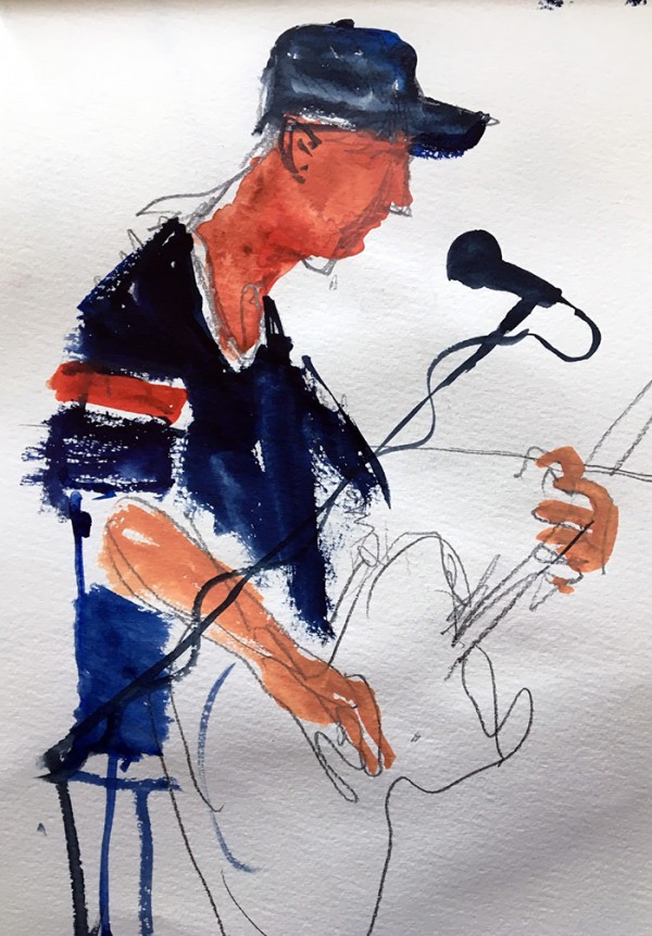 Coldplay guitarist Jonny Buckland, by Mickey Paraskevas